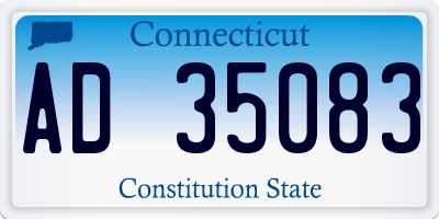 CT license plate AD35083