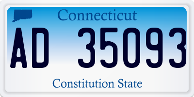 CT license plate AD35093
