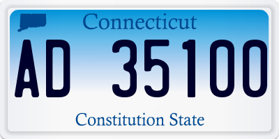 CT license plate AD35100