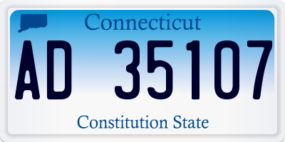 CT license plate AD35107