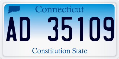 CT license plate AD35109