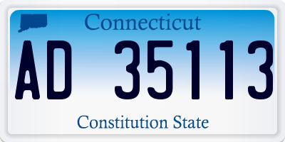 CT license plate AD35113