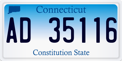 CT license plate AD35116