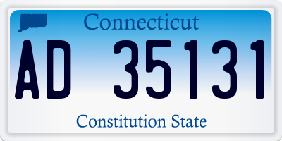 CT license plate AD35131