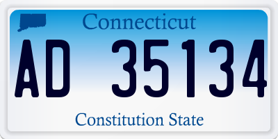 CT license plate AD35134