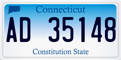 CT license plate AD35148