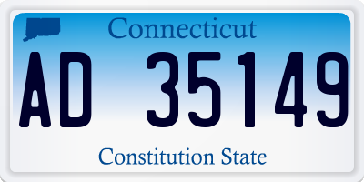 CT license plate AD35149