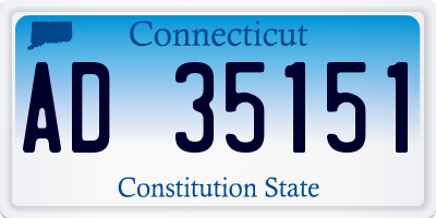 CT license plate AD35151