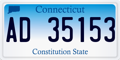 CT license plate AD35153