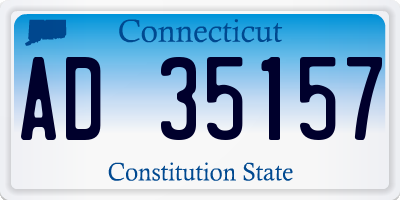 CT license plate AD35157