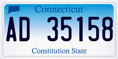CT license plate AD35158
