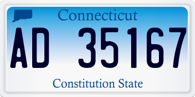 CT license plate AD35167