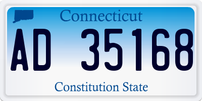 CT license plate AD35168