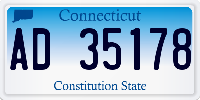 CT license plate AD35178