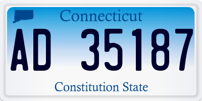 CT license plate AD35187