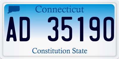 CT license plate AD35190