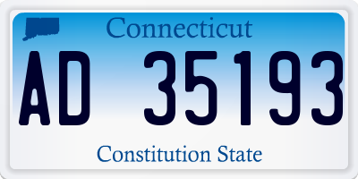 CT license plate AD35193