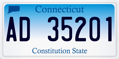 CT license plate AD35201