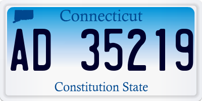 CT license plate AD35219