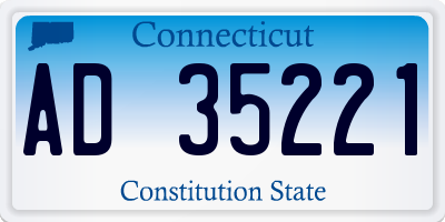 CT license plate AD35221