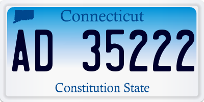 CT license plate AD35222