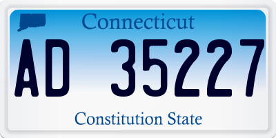 CT license plate AD35227