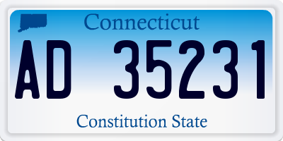 CT license plate AD35231