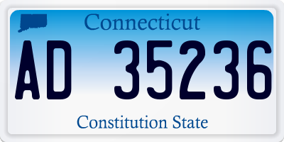 CT license plate AD35236