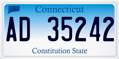 CT license plate AD35242