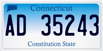 CT license plate AD35243