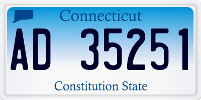 CT license plate AD35251
