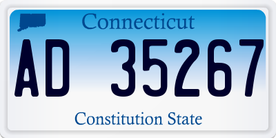 CT license plate AD35267