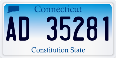 CT license plate AD35281
