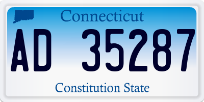 CT license plate AD35287