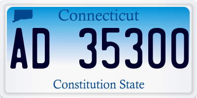 CT license plate AD35300