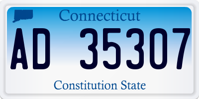 CT license plate AD35307