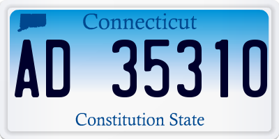 CT license plate AD35310