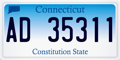 CT license plate AD35311