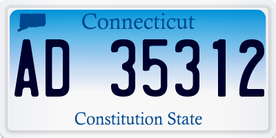 CT license plate AD35312