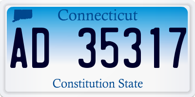 CT license plate AD35317