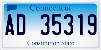 CT license plate AD35319