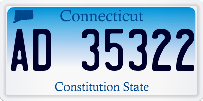 CT license plate AD35322