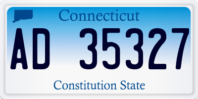 CT license plate AD35327