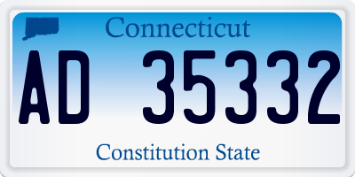 CT license plate AD35332