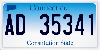 CT license plate AD35341