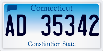 CT license plate AD35342