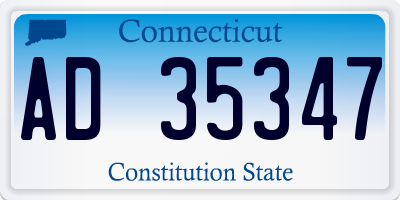 CT license plate AD35347