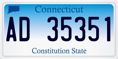 CT license plate AD35351