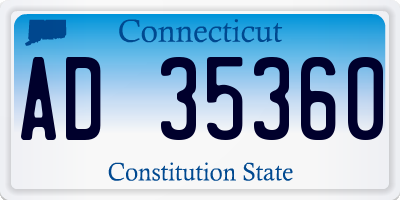 CT license plate AD35360