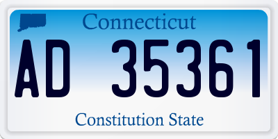 CT license plate AD35361